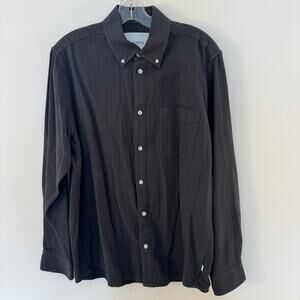 Les Deux Kent Check Shirt 2.0 Mens Medium Gray Check Button Down 100% Cotton
